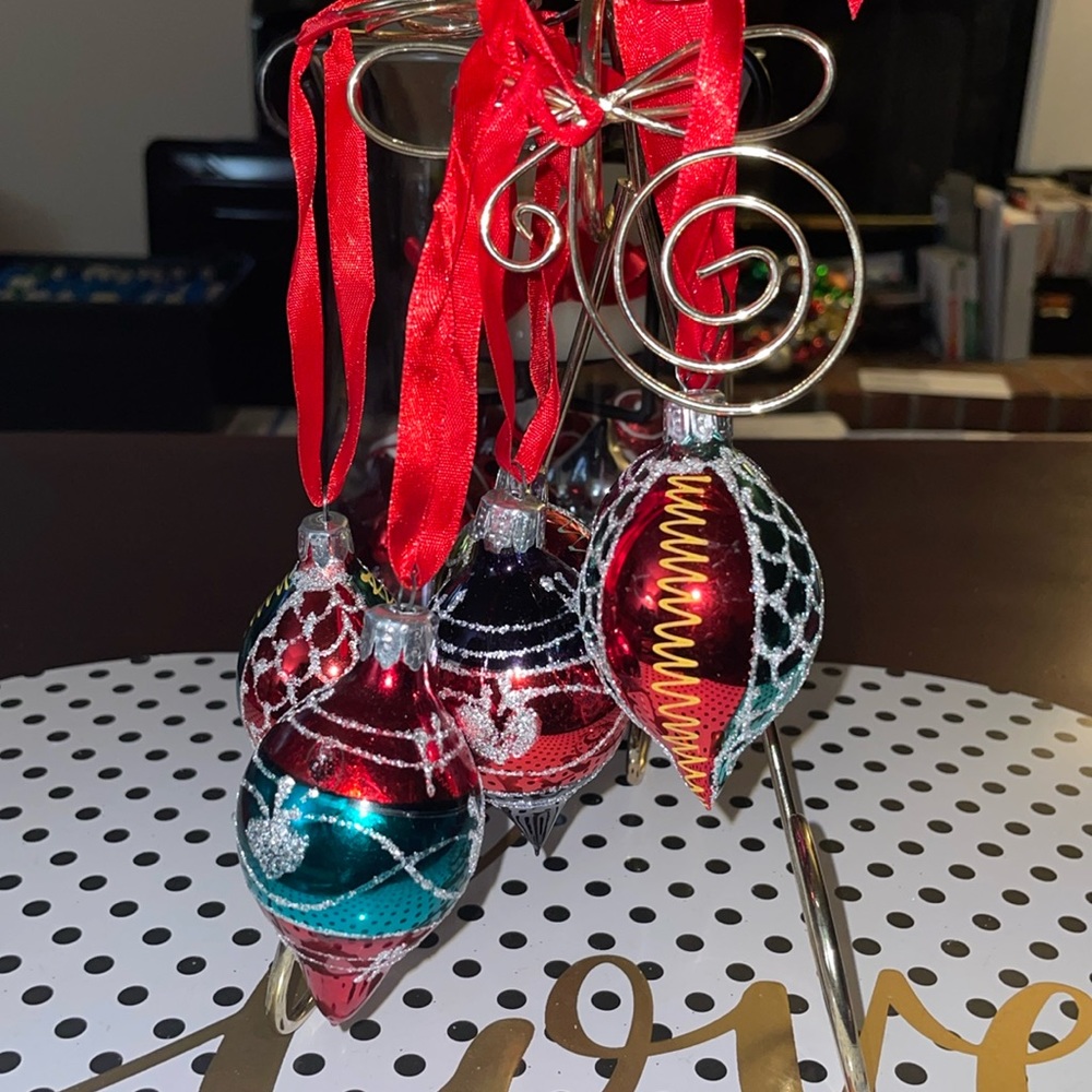 6 Mica Mercury Teardrop Ornaments!